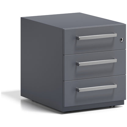 Note™ mobile drawer unit, with 3 universal drawers, HxWxD 495 x 420 x 565 mm, with grip, charcoal.