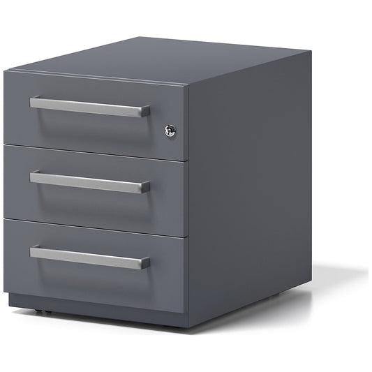 Note™ mobile drawer unit, with 3 universal drawers, HxWxD 495 x 420 x 565 mm, with grip, charcoal.