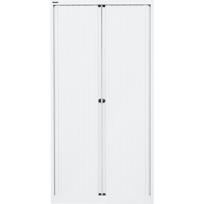 EURO roller shutter cupboard, width 1000 mm, 4 shelves, traffic white.