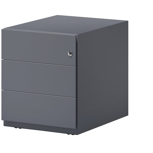 Note™ mobile drawer unit, with 3 universal drawers, HxWxD 495 x 420 x 565 mm, with grip rail, charcoal.