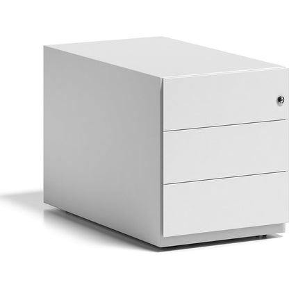 Note™ mobile drawer unit, with 3 universal drawers, HxWxD 495 x 420 x 775 mm, with grip rail, traffic white.