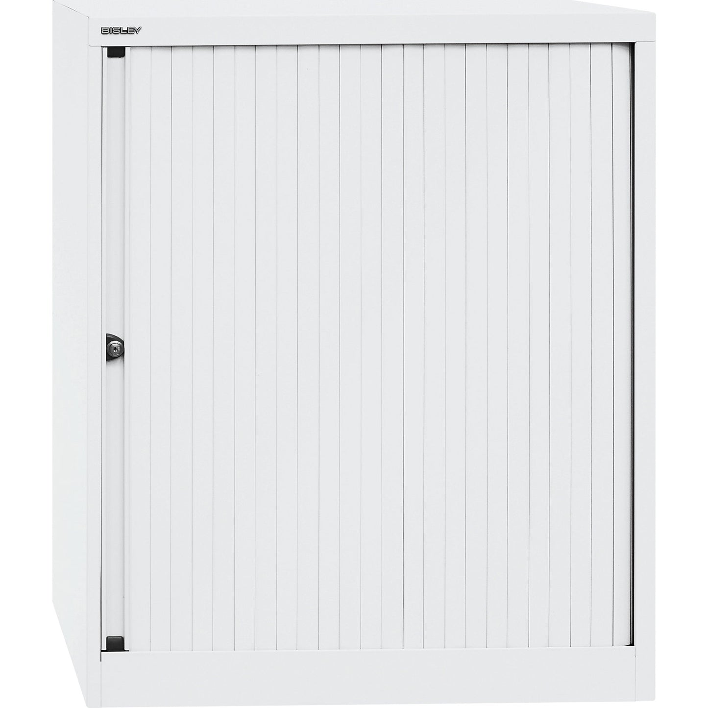 EURO roller shutter cupboard, width 800 mm, 2 shelves, traffic white.