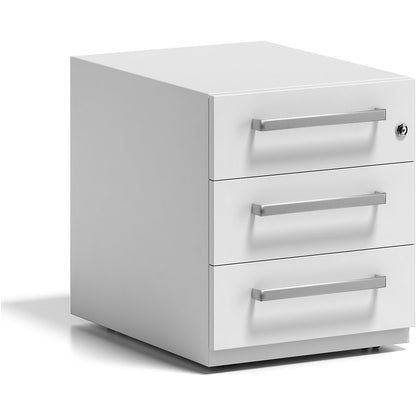 Note™ mobile drawer unit, with 3 universal drawers, HxWxD 495 x 420 x 565 mm, with grip, traffic white.