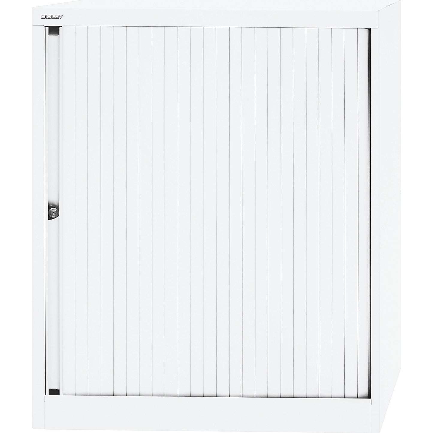 EURO roller shutter cupboard, width 800 mm, 2 shelves, traffic white.