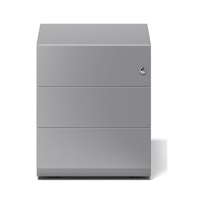 Note™ mobile drawer unit, with 3 universal drawers, HxWxD 495 x 420 x 565 mm, with grip rail, silver.