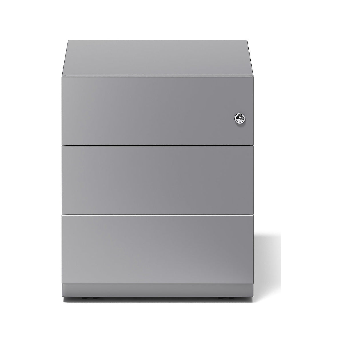 Note™ mobile drawer unit, with 3 universal drawers, HxWxD 495 x 420 x 565 mm, with grip rail, silver.