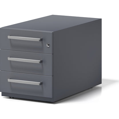 Note™ mobile drawer unit, with 3 universal drawers, HxWxD 495 x 420 x 775 mm, with grip, charcoal.