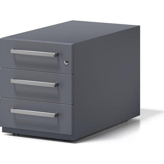 Note™ mobile drawer unit, with 3 universal drawers, HxWxD 495 x 420 x 775 mm, with grip, charcoal.