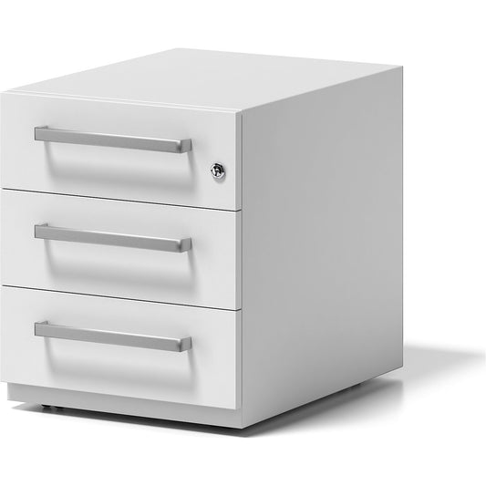 Note™ mobile drawer unit, with 3 universal drawers, HxWxD 495 x 420 x 565 mm, with grip, traffic white.