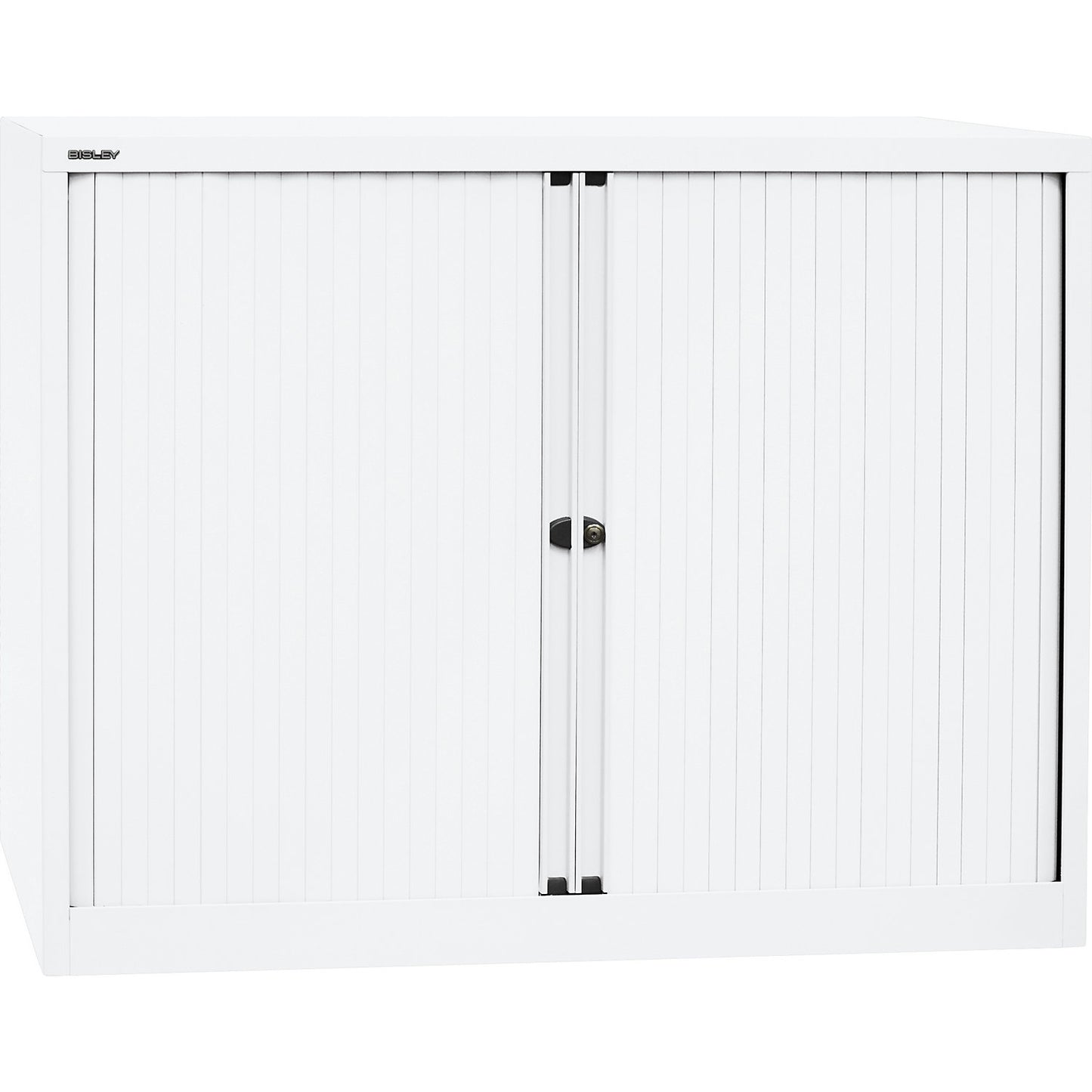 EURO roller shutter cupboard, width 1200 mm, 2 shelves, traffic white.