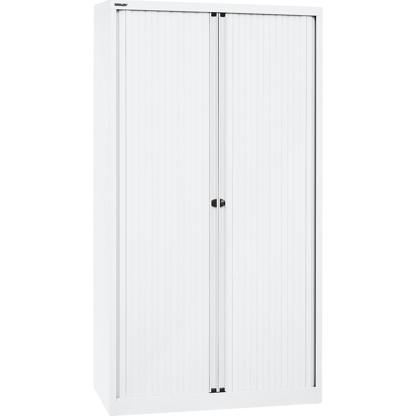 EURO roller shutter cupboard, width 1000 mm, 4 shelves, traffic white.