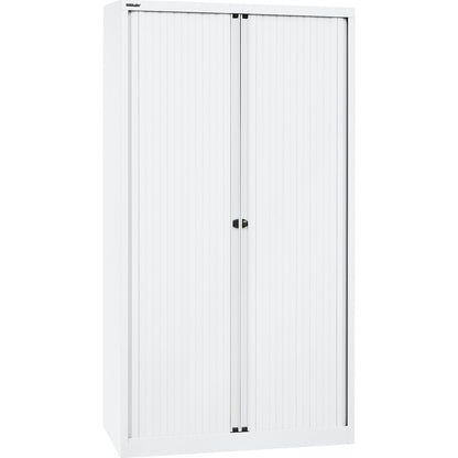 EURO roller shutter cupboard, width 1000 mm, 4 shelves, traffic white.