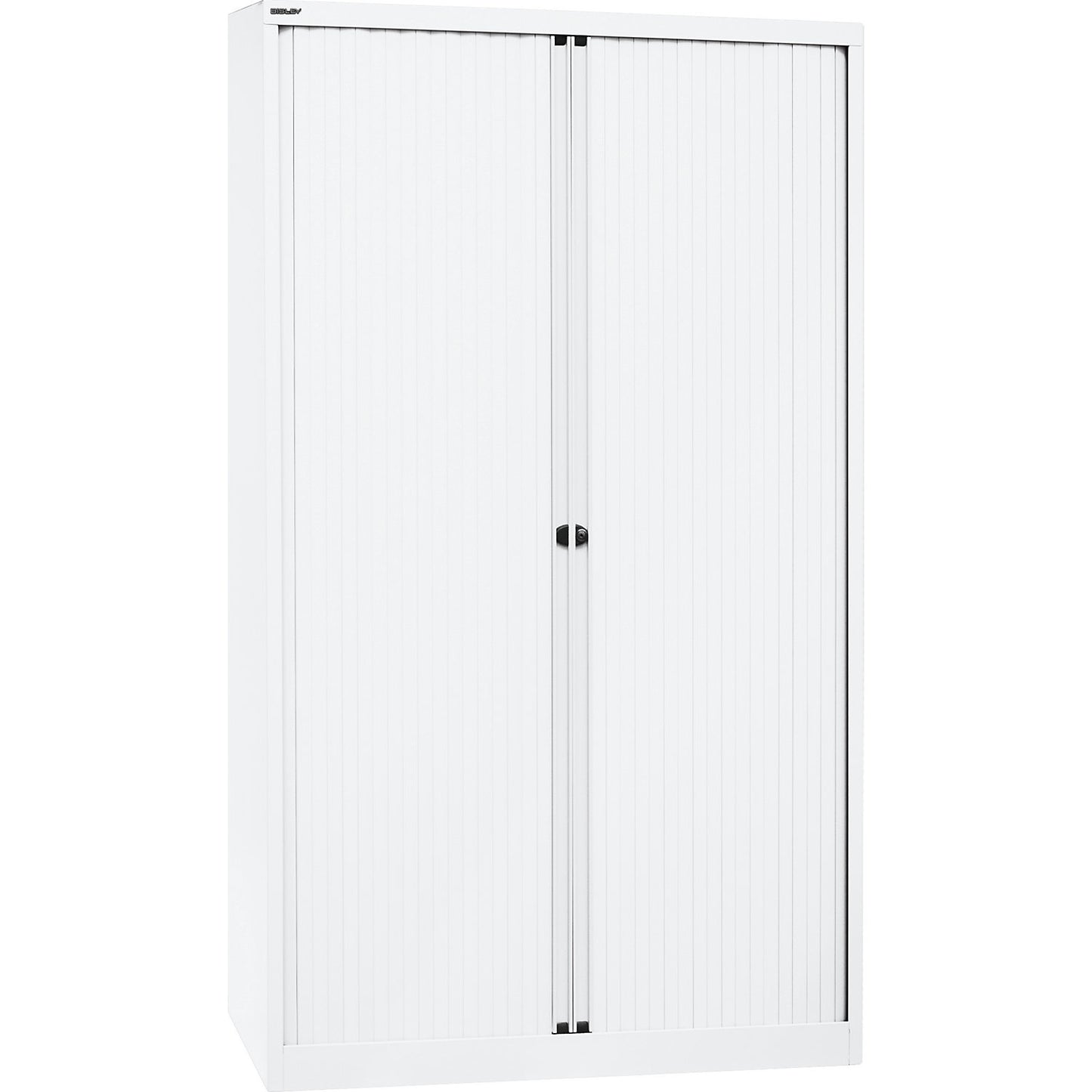 EURO roller shutter cupboard, width 1200 mm, 4 shelves, traffic white.
