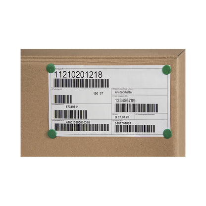 Push-in fastener, with barbed tip, pack of 1000, green.