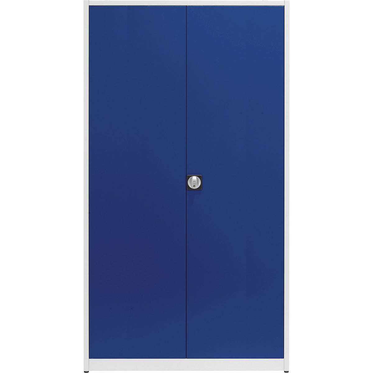 Universal cupboard, extra high, HxWxD 2200 x 1200 x 420 mm, light grey / ultramarine blue.