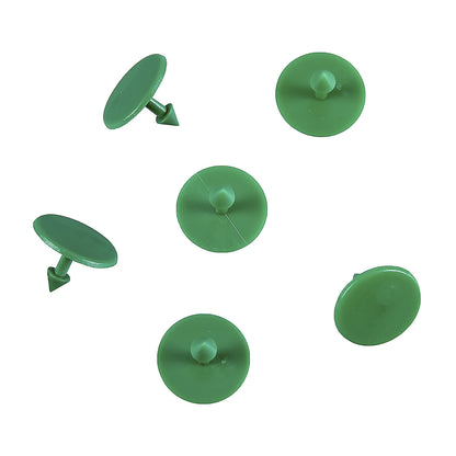 Push-in fastener, with barbed tip, pack of 1000, green.
