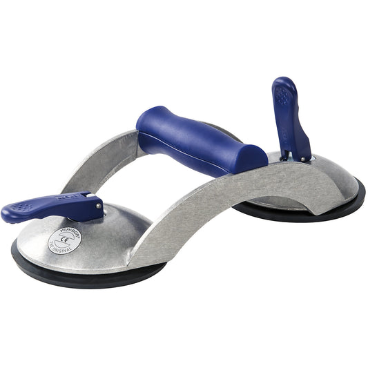 VERIBOR® suction lifter, 2 head aluminium body with cross handle, max. load 70 kg, disk Ø 120 mm.