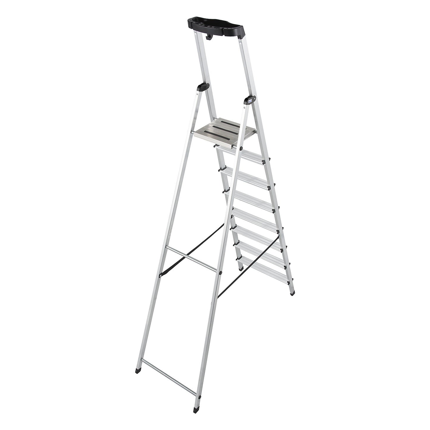 Step ladder, with safety platform and non-slip strips, 8 steps.
