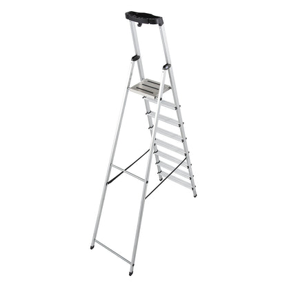 Step ladder, with safety platform and non-slip strips, 8 steps.
