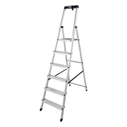 Step ladder, with safety platform and non-slip strips, 6 steps.