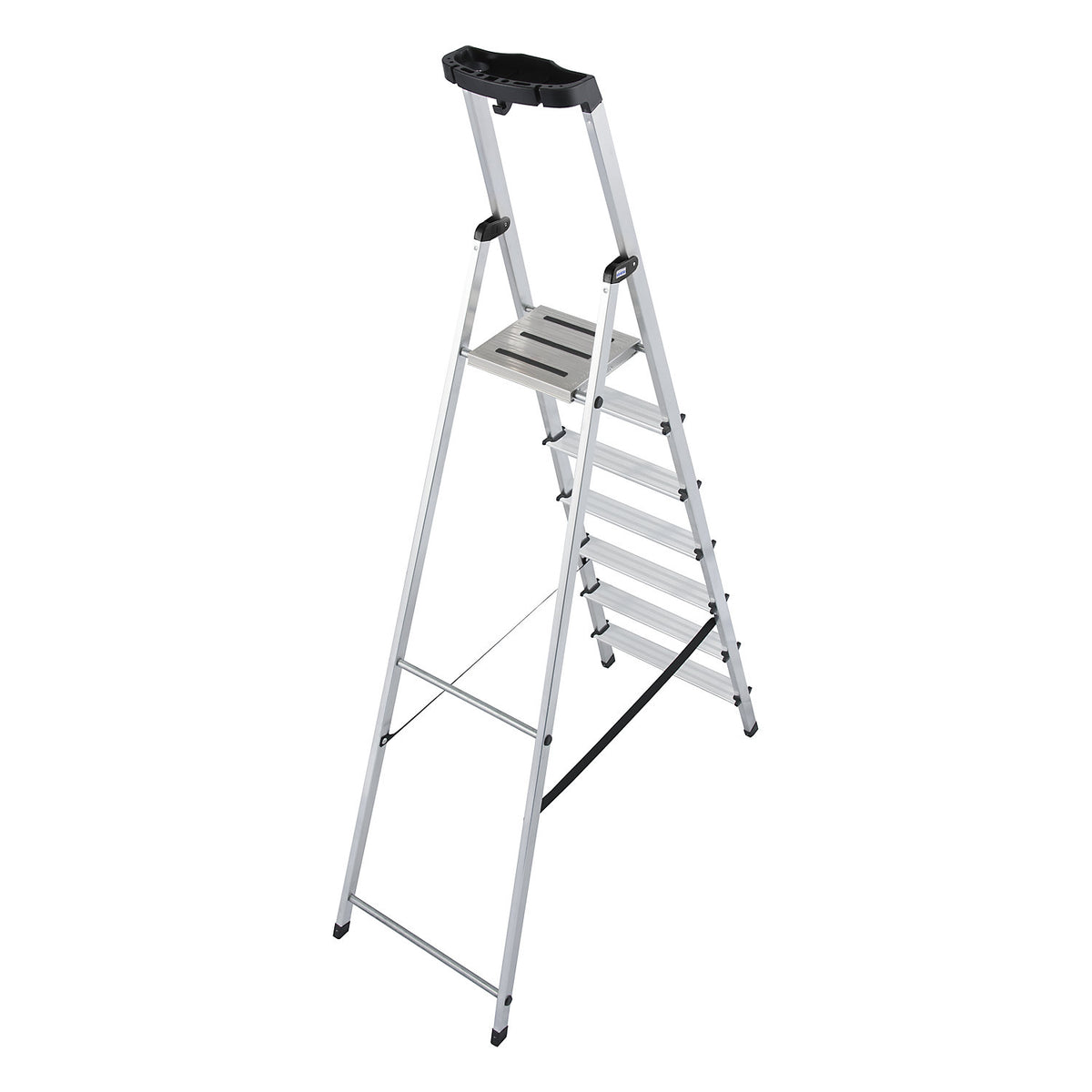 Step ladder, with safety platform and non-slip strips, 7 steps.