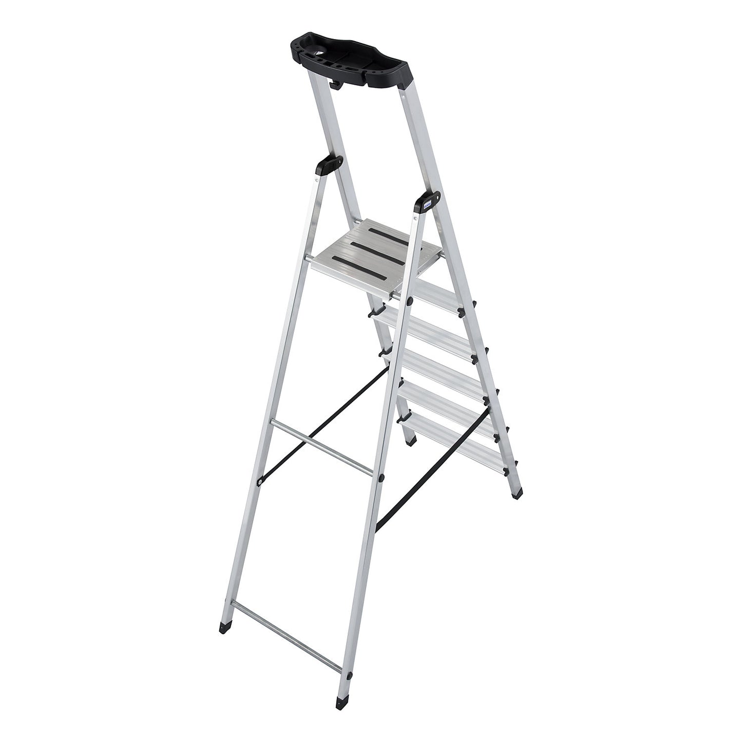 Step ladder, with safety platform and non-slip strips, 6 steps.