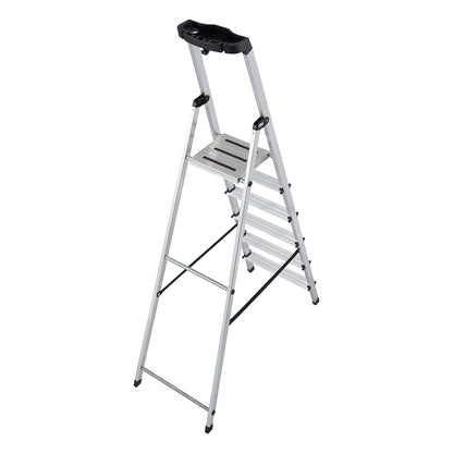 Step ladder, with safety platform and non-slip strips, 6 steps.