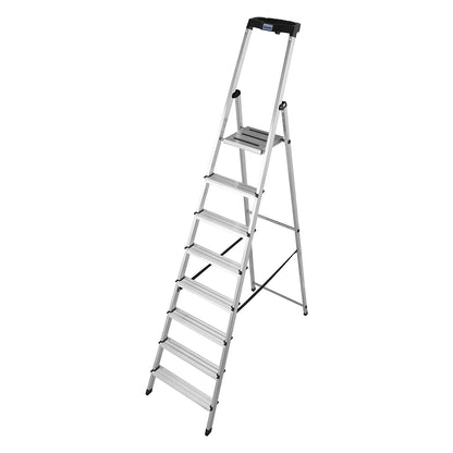 Step ladder, with safety platform and non-slip strips, 8 steps.