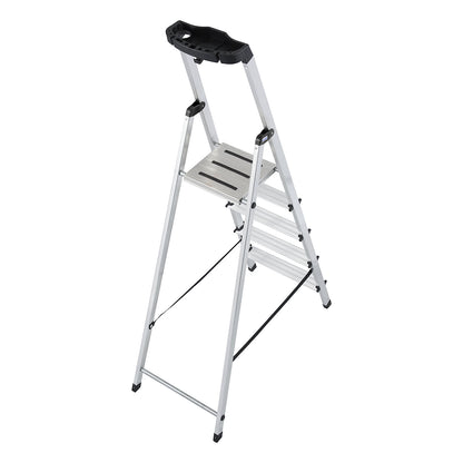 Step ladder, with safety platform and non-slip strips, 5 steps.