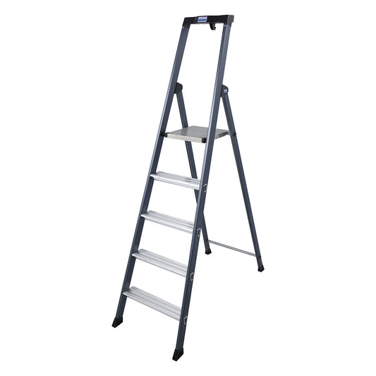 Aluminium step ladder, anodised, 5 steps.