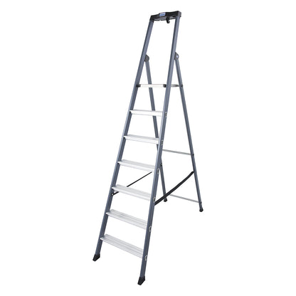 Aluminium step ladder, anodised, 7 steps.