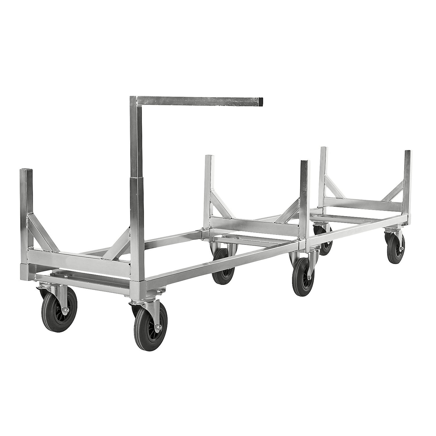 Professional long goods truck, max. load 800 kg, with drawbar, electrolytically zinc plated.