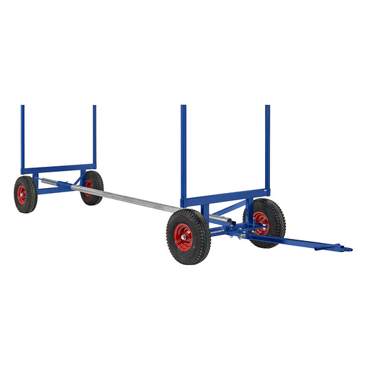 Professional long goods truck, max. load 3.5 t, length 4 m, blue.