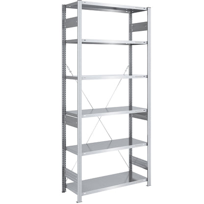 Boltless shelving unit, medium duty, single-sided, HxWxD 2500 x 1000 x 500 mm, zinc plated, standard shelf unit.