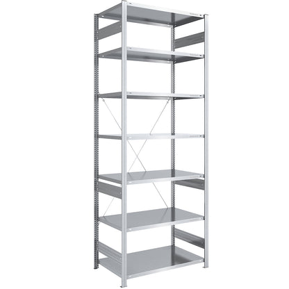 Boltless shelving unit, medium duty, single-sided, HxWxD 3000 x 1000 x 800 mm, zinc plated, standard shelf unit.