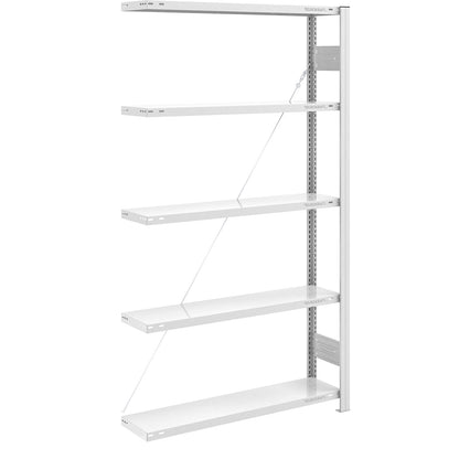 Boltless shelving unit, medium duty, single-sided, HxWxD 2000 x 1000 x 300 mm, grey, extension shelf unit.