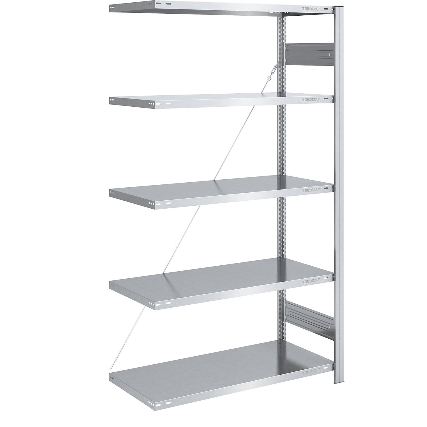Boltless shelving unit, medium duty, single-sided, HxWxD 2000 x 1000 x 600 mm, zinc plated, extension shelf unit.