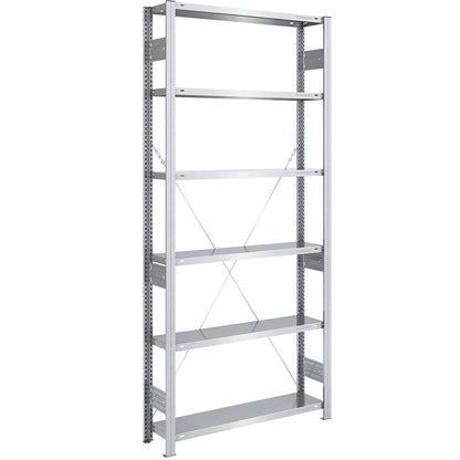 Boltless shelving unit, medium duty, single-sided, HxWxD 2500 x 1000 x 300 mm, zinc plated, standard shelf unit.