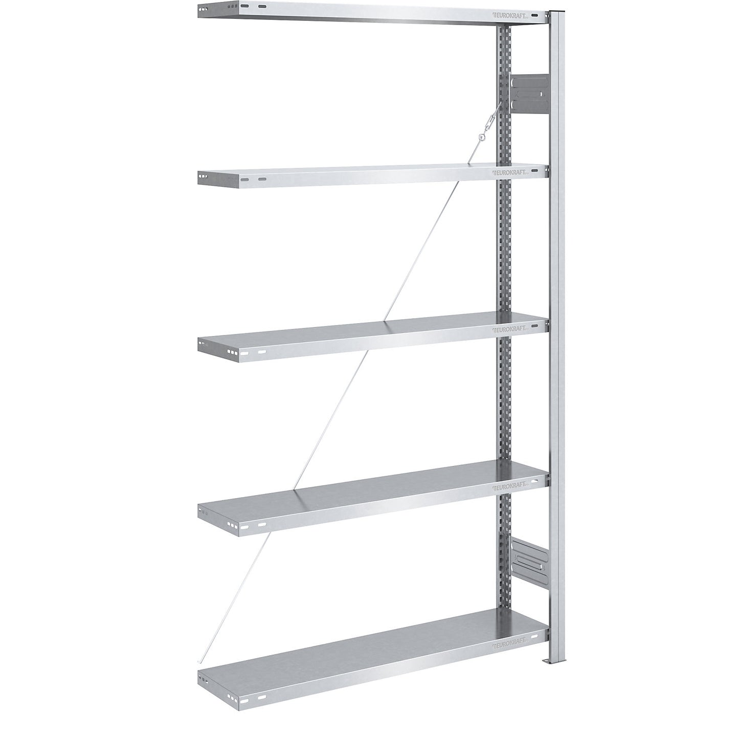 Boltless shelving unit, light duty, single-sided, HxWxD 2000 x 1000 x 300 mm, zinc plated, extension shelf unit.