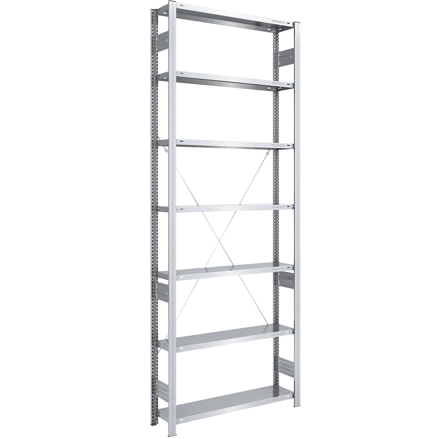 Boltless shelving unit, light duty, single-sided, HxWxD 3000 x 1000 x 300 mm, zinc plated, standard shelf unit.