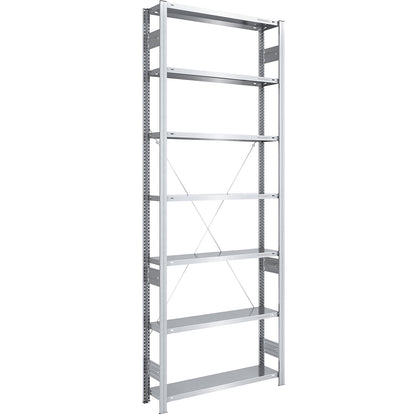 Boltless shelving unit, light duty, single-sided, HxWxD 3000 x 1000 x 300 mm, zinc plated, standard shelf unit.