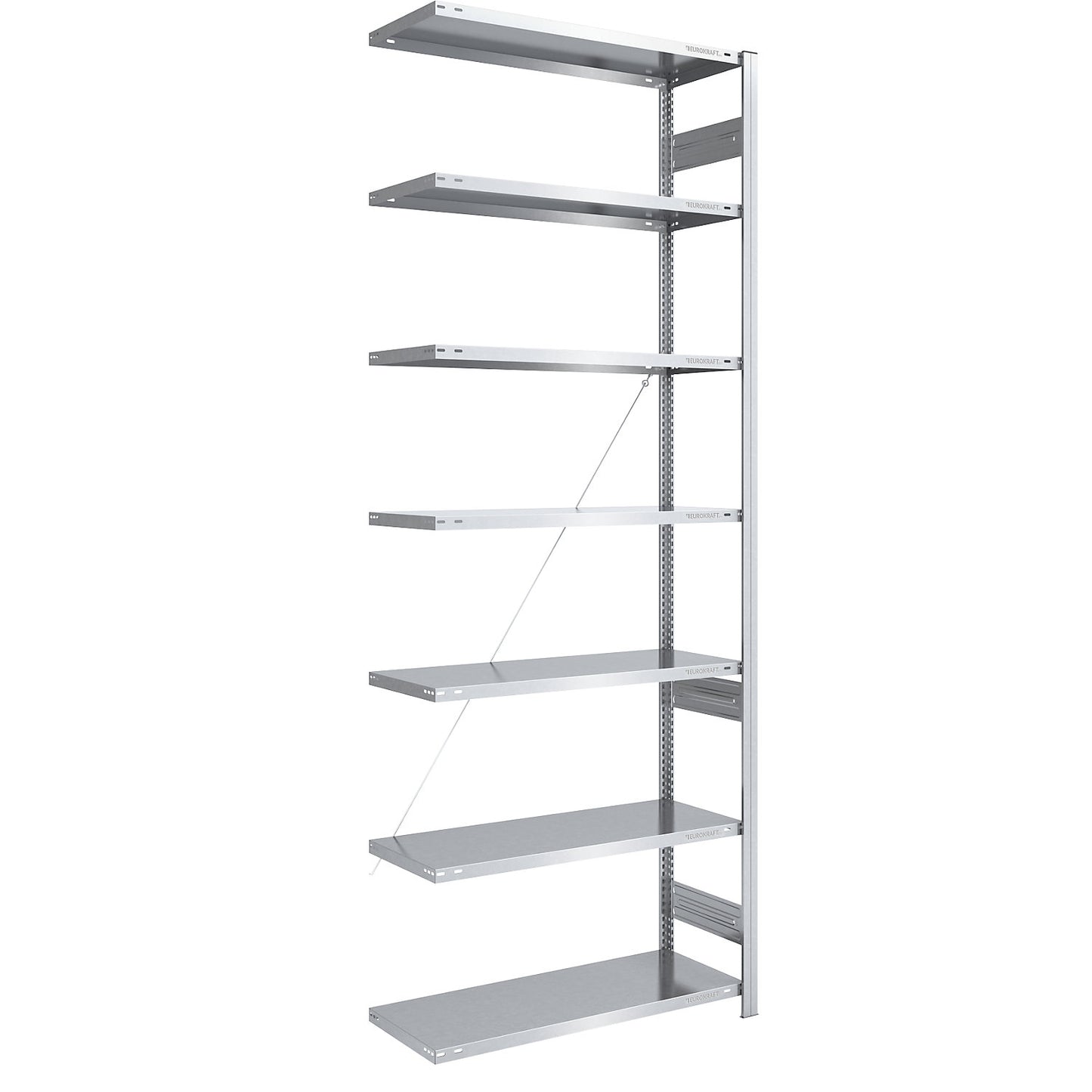 Boltless shelving unit, medium duty, single-sided, HxWxD 3000 x 1000 x 500 mm, zinc plated, extension shelf unit.