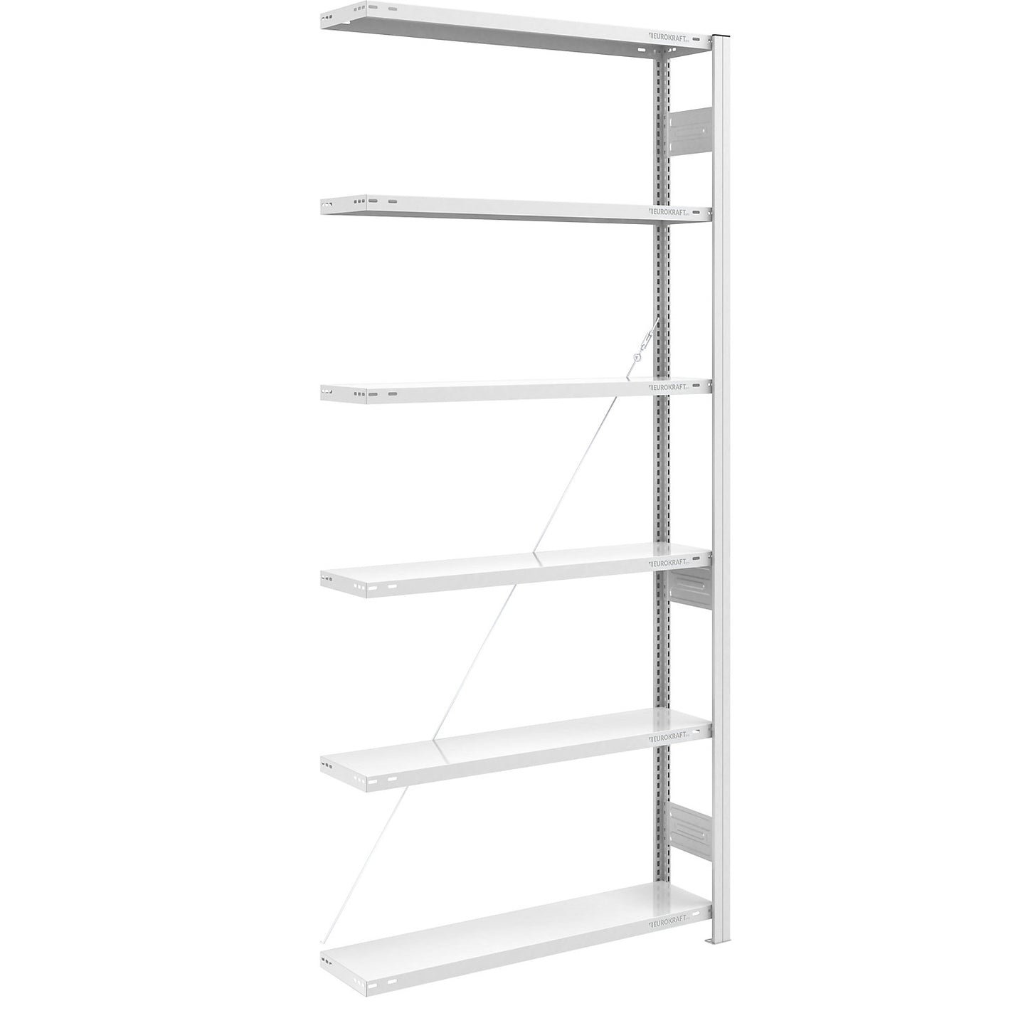 Boltless shelving unit, medium duty, single-sided, HxWxD 2500 x 1000 x 300 mm, grey, extension shelf unit.