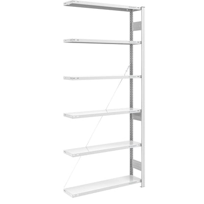 Boltless shelving unit, medium duty, single-sided, HxWxD 2500 x 1000 x 300 mm, grey, extension shelf unit.