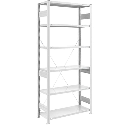 Boltless shelving unit, medium duty, single-sided, HxWxD 2500 x 1000 x 500 mm, grey, standard shelf unit.