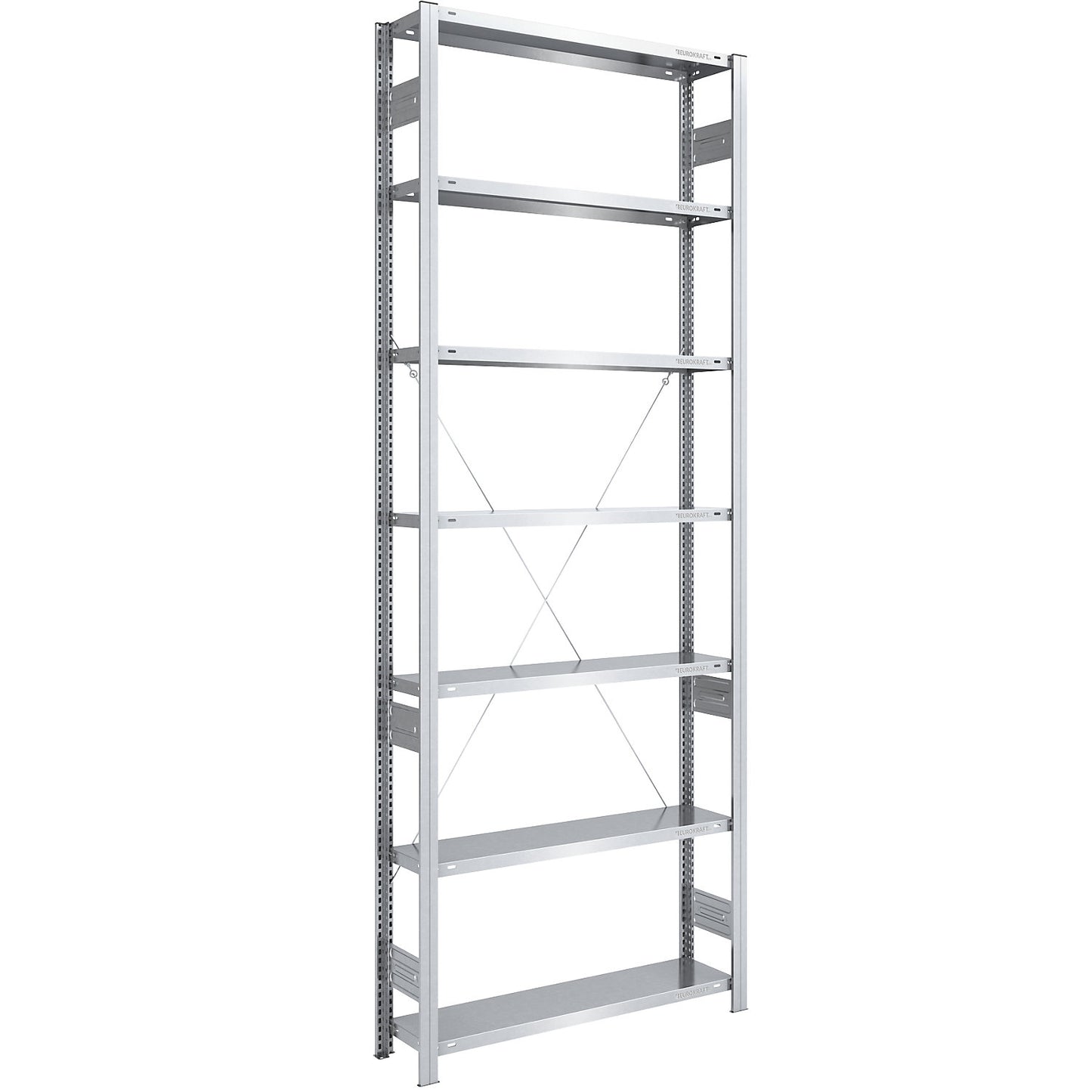 Boltless shelving unit, medium duty, single-sided, HxWxD 3000 x 1000 x 300 mm, zinc plated, standard shelf unit.