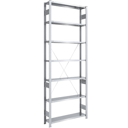 Boltless shelving unit, medium duty, single-sided, HxWxD 3000 x 1000 x 300 mm, zinc plated, standard shelf unit.