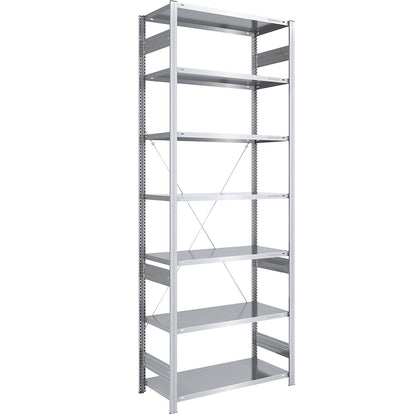 Boltless shelving unit, light duty, single-sided, HxWxD 3000 x 1000 x 600 mm, zinc plated, standard shelf unit.