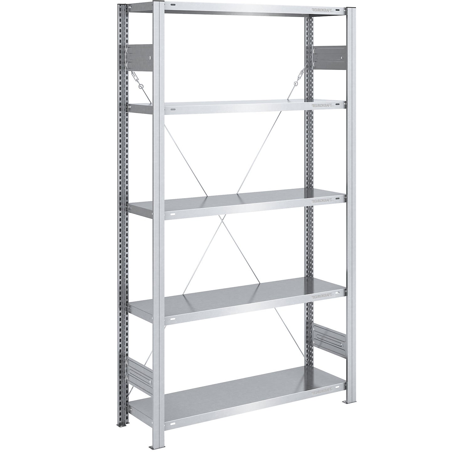 Boltless shelving unit, medium duty, single-sided, HxWxD 2000 x 1000 x 400 mm, zinc plated, standard shelf unit.
