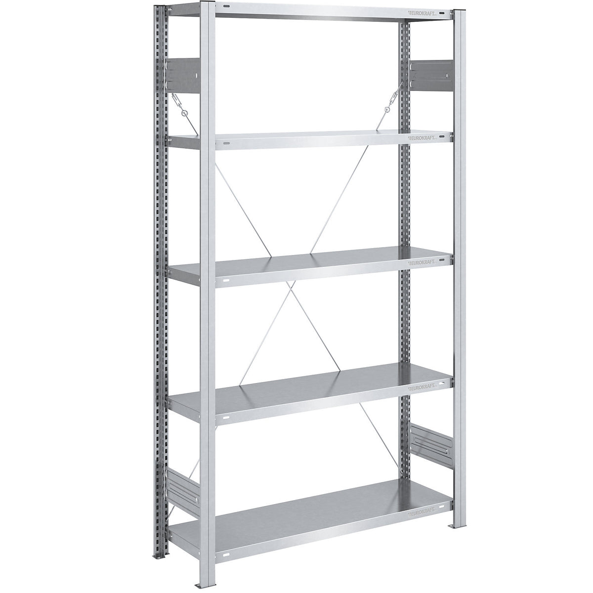Boltless shelving unit, medium duty, single-sided, HxWxD 2000 x 1000 x 400 mm, zinc plated, standard shelf unit.